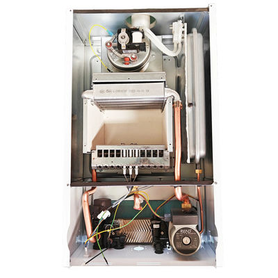 স্যানিটারি ওয়াল মাউন্ট গ্যাস বয়লার 28kw গ্যাস ওয়াল মাউন্টেড বয়লার ব্লু শেল স্টেপলেস