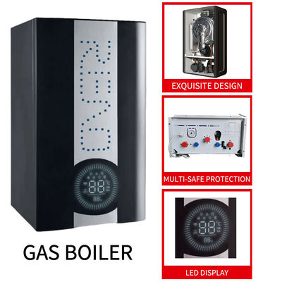 ব্ল্যাক কেস গ্যাস ওয়াল হ্যাং বয়লার 20Kw মেটাল শেল ট্যাঙ্কবিহীন গরম জল চুল্লি